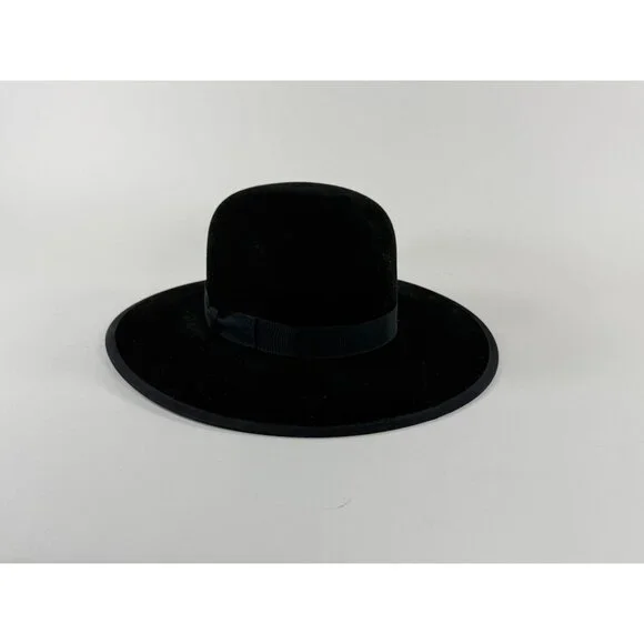 Amish Man Handmade Wool Felt Fur Hat Authentic Amish Man's Hat Lanc PA 7-1/4